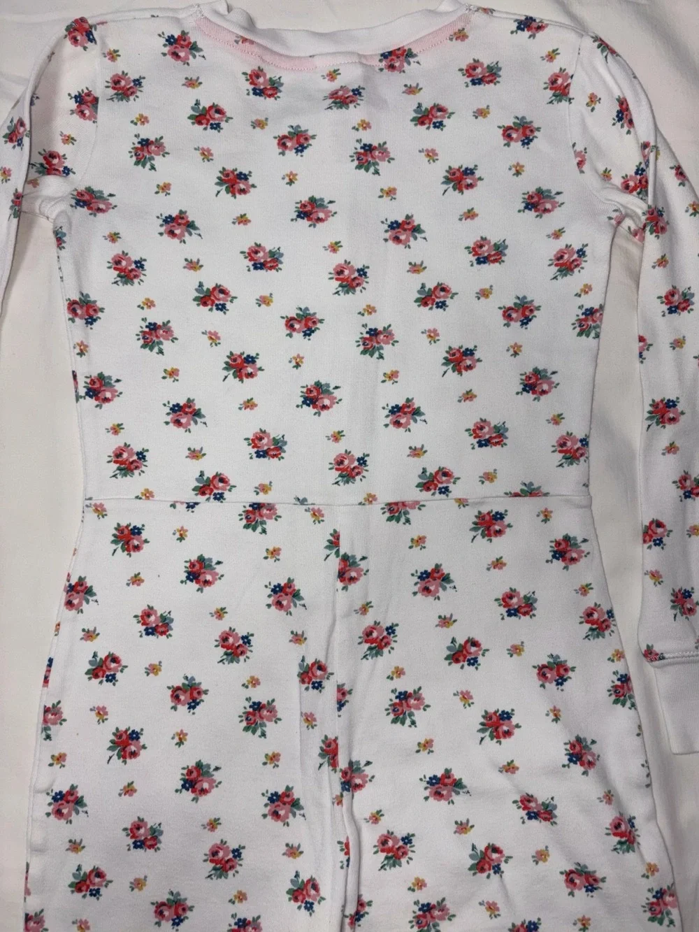Boden girls one piece pajama/union suit w/delicate floral print sz 8